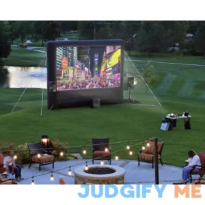 Elite Outdoor Movies Home 20 ft Inflatable Screen Front / 5000 Lumen 1080 HD / 15 inch Mackie Thump