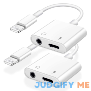 Esbeecables 2 Pack Headphone Adapter for iPhone 2 in 1 Lightning to 3.5mm Aux Audio Charger Splitter Compatible with iPhone 14