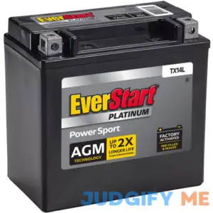 Everstart Premium AGM Power Sport Battery Group Size Tx14l 12 Volt