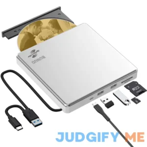 External CD DVD Drive LightScribe CD/DVD +/-RW Burner Player Writer Optical Disk Reader Portable CD DVD Drive for Laptop Mac MacBook PC Windows 11