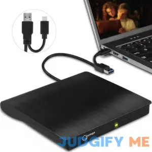 External DVD Drive USB 3.0 TYPE C USB C Portable CD/DVD +/-RW Disk Drive External DVD Player for Laptop CD/DVD ROM Burner Reader Compatible with