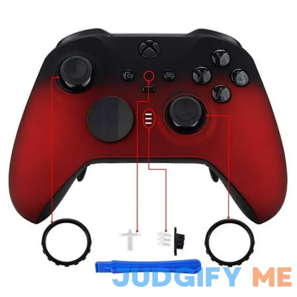 Extremerate Scarlet Red Soft Touch Grip Faceplate Cover for Xbox One Elite Series 2 Model 1797 Extremerate Scarlet Red Soft Touch Grip Faceplate Cover for Xbox One Elite Series 2 Model 1797