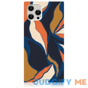 FLAUNT Navy Blossom SQUARE iPhone Case