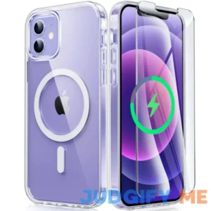 FNTCASE for iPhone 12 Clear Case: Magnetic Military Grade Drop Protection Anti Yellowing Cell Phone Cover - Rugged Durable Shockproof Protective