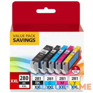 Filery PGI-280XXL/CLI-281XXL 5 Color Value Pack Replacement for Canon 280 281 Ink Cartridges Compatible with PIXMA TR7520 TR8520 TS6120 TS6220