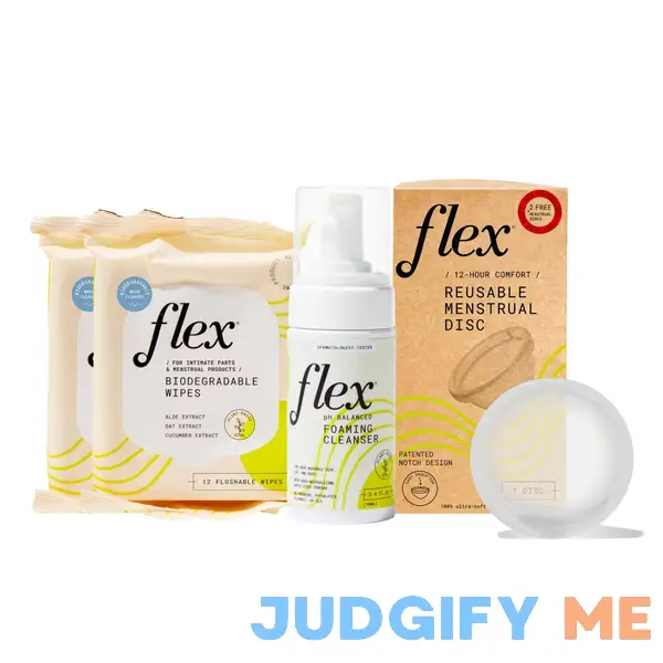 Flex Reusable Disc Starter Bundle Reusable Menstrual Disc with Flex Wash and 2 Packs Flex Wipes Flex Reusable Disc Starter Bundle Reusable Menstrual Disc with Flex Wash and 2 Packs Flex Wipes