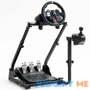 Foldable Racing Wheel Stand Simulator Cockpit with Shifter Platform Fit for Logitech G27 G29 T248PS T248XBox T300RS GT Height and Angle Adjustable