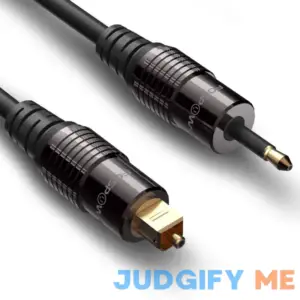 FosPower 24K Gold Plated Toslink to Mini Toslink Digital Optical S/pdif Audio Cable with Metal Connectors & Strain-Relief PVC Jacket