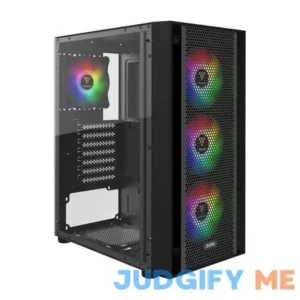GAMDIAS ATX Mid Tower Gaming Computer PC Case with Side Tempered Glass