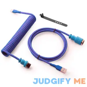 GUNMJO Pro Custom Coiled USB C Cable for Gaming Keyboard Double-Sleeved Mechanical Keyboard Cable with Detachable Metal Aviator