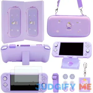 GUTIAL Accessories Bundle for Nintendo Switch Lite Cute Kawaii NS Lite Accessories kit for Grils Boys Kids with Carrying Case