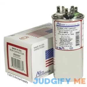 Goodman CAP050350440RSP 35 + 5 UF / MFD 370 / 440 VAC Amrad Replacement Round