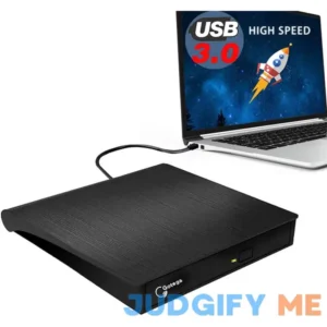 Gotega External DVD Drive USB 3.0 Portable CD/DVD +/-RW Drive/DVD Player for Laptop CD ROM Burner Compatible with Laptop Desktop PC Windows Linux Os