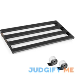 Guitar Pedal Board Aluminium Alloy 2.2lb Light Pedal Board 19.0×9.6×1.7 Inch Black Pedalboard with Hook & Loop Tapes