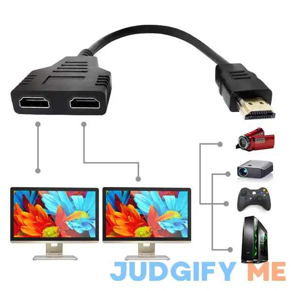 HDMI Cable Splitter 1 in 2 Out Adapter Cable HDMI Male to Dual HDMI Female 1 to 2 Way HDMI Cable Splitter 1 in 2 Out Adapter Cable HDMI Male to Dual HDMI Female 1 to 2 Way
