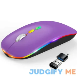 HOTLIFE LED Wireless Mouse Slim Rechargeable Silent Bluetooth Mouse Portable USB Optical 2.4G Wireless Bluetooth Two Mode Computer Mice with USB Rece
