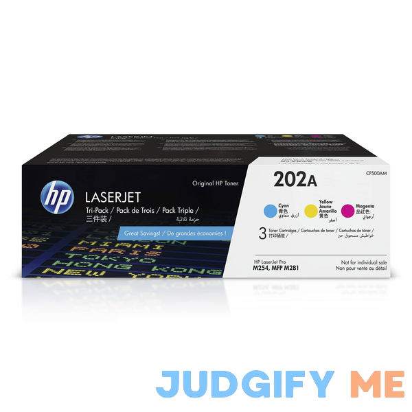 HP 202A Cyan Magenta Yellow Toner Cartridges CF500AM HP 202A Cyan Magenta Yellow Toner Cartridges CF500AM