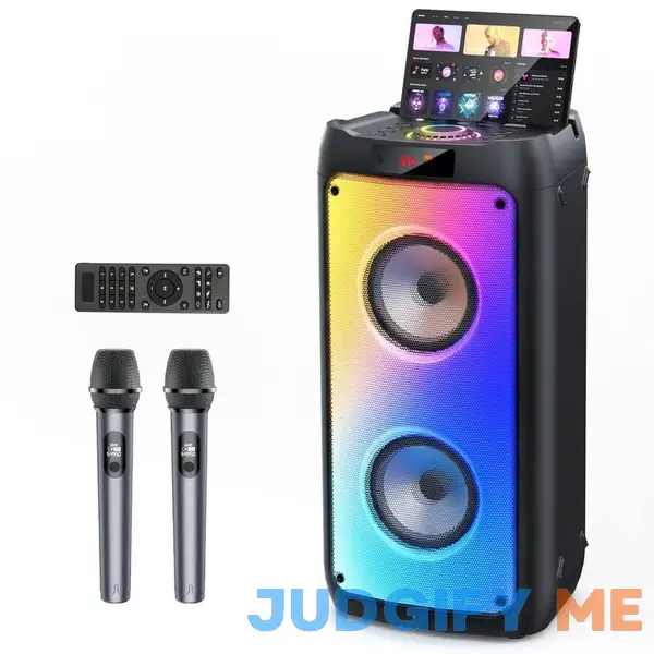 HWWR Karaoke Machine with 2 Wireless Microphones Portable Bluetooth Speaker for Adults&Kids HWWR Karaoke Machine with 2 Wireless Microphones Portable Bluetooth Speaker for Adults&Kids