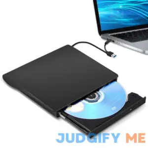 Hcsunfly External CD/DVD Drive for Laptop Type-C CD/DVD Player USB 3.0 Portable Burner Writer Reader Compatible with Mac MacBook Pro/Air iMac