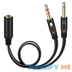 Headphone Splitter For Computer 3.5mm Female to 2 Dual 3.5mm Male Headphone Mic Audio Y Splitter Cable Smartphone Headset to PC Adapter