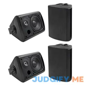 Herdio 5.25 Inch 600W Outdoor Bluetooth Speakers Waterproof Wired Wall Mount Weatherproof Loudspeaker System for Indoor
