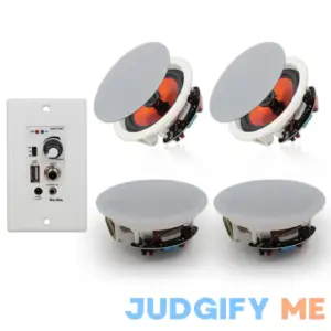 Herdio 6.5'' Bluetooth in Wall in Ceiling Speakers 600W 2-Way Flush Mount Speakers System with Wall Amplifier Receiver for Home Theater Office