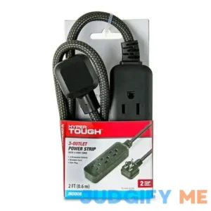Hyper Tough 3-Outlet Indoor Power Strip with 2' Braided Cord