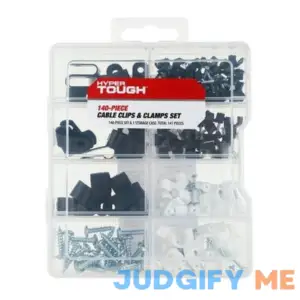 Hyper Tough Polypropylene 140-Piece Cable Clips and Clamp Set TD34020R New
