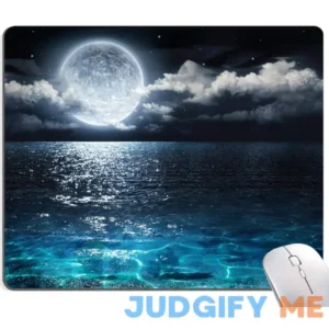 IMAYONDIA Ocean and Moon Mouse Pad Moon Illuminating The clear Blue Ocean Design Mouse Pad Mouse Mat Square Waterproof Mouse Pad NonSli