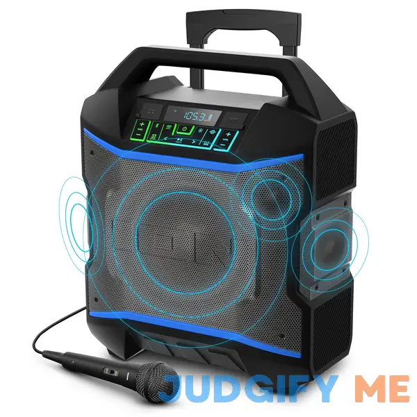ION Block Rocker Portable Bluetooth Outdoor Party Speaker with Karaoke Microphone ION Block Rocker Portable Bluetooth Outdoor Party Speaker with Karaoke Microphone