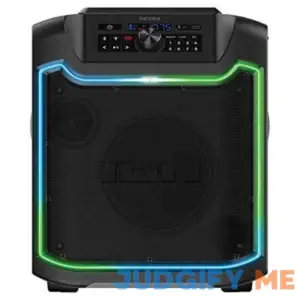 ION iPA125C Pathfinder 280 8-In. 120-Watt All-Weather Bluetooth Rechargeable Speaker with FM Radio and LED Lighting