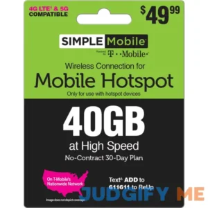 Individual 30 Day Mobile Hotspot 40GB Plan Prepaid Data Card