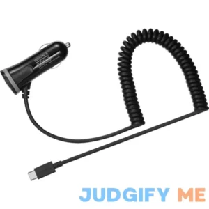 Insignia 15W USB-C Port Vehicle Charger with 6ft coiled cable