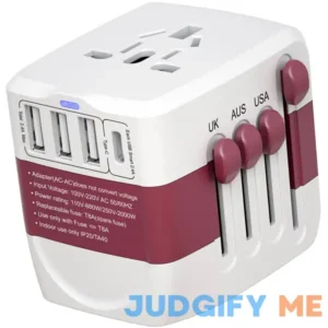 International Travel Adapter All-in-one Universal Power Adapter Worldwide W 3 Usb 1 Type-C Ports for Us