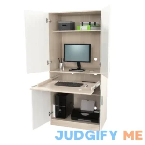 Inval America 4-Shelf Modern Wood Computer Desk in Washed
