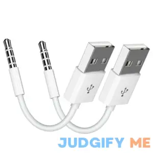 Ipod Shuffle Cable 2 Pack 3.5mm JackPlug to Usb Usb Power Charger Sync Data Transfer Cable for Ipod Shuffle 3rd 4th Mp3Mp4