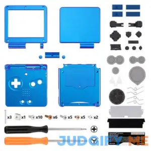 Ips Ready Upgraded eXtremeRate Chameleon Purple Blue Glossy Custom Replacement Housing Shell for Gameboy Advance SP GBA SP Compatible with Both Ips
