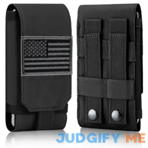 IronSeals Tactical Molle Phone Cover Case Heavy Duty Loop Belt Holster Pouch with Flag Patch for iPhone 15 Pro Max15 Pro14 Pl