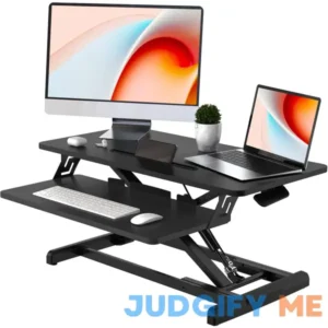 JOY worker Standing Desk Converter 32" Wide Height Adjustable Sit Stand Up Desk Riser with Keyboard Tray