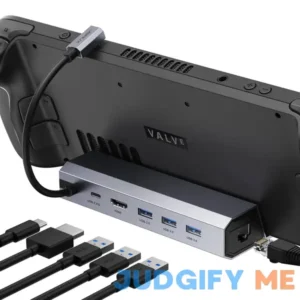 JSAUX 6-in-1 Docking Station for Steam Deck HDMI 4K 60Hz Ethernet USB-A Ports 100W USB-C Charging