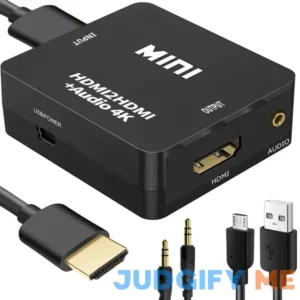JUEJUEZI HDMI Audio Extractor 4K HDMI to HDMI Splitter 3.5mm AUX Audio 1080P