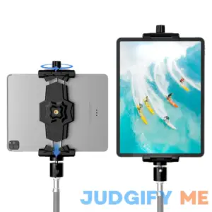 KDD iPad and Phone Tripod Mount Adapter with Ball Head iPad Holder for Tripod
