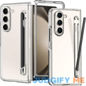 KUGEW for Samsung Galaxy Z Fold 6 Case Clear with S Pen Holder