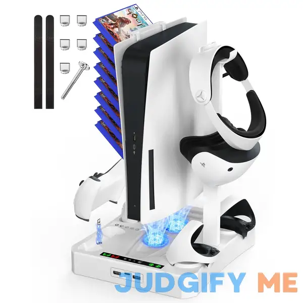 KUNSLUCK Charging Station for PS VR2 & PS5 with 2 Cooling Fan KUNSLUCK Charging Station for PS VR2 & PS5 with 2 Cooling Fan