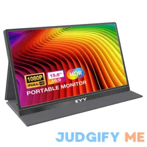 KYY Portable Monitor 15.6'' FHD 1080P USB C HDMI Gaming Monitor Ultra-Slim IPS Display w/Smart Cover & Speakers