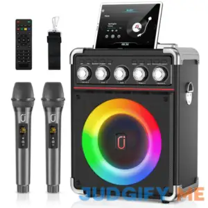 Karaoke Machine with 2 Microphones: HWWR Portable Karaoke Machine for Adults Kids