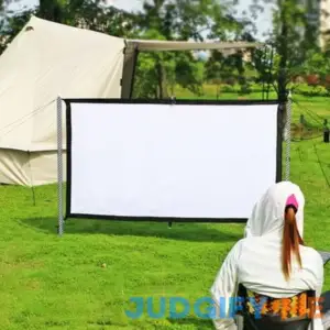 Kcavykas Projector Screen 130 /110 Inch Movie Projector Screen 16:9 Foldable Portable Indoor Outdoor Projection For Home