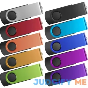 Kepmem Thumb Drive 10 Pack USB Flash Drives Bulk Metal Swivel USB 2.0 Memory Stick Jump Drive Portable Drive