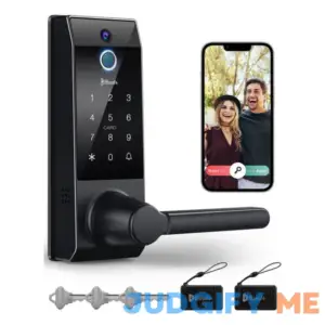 Keyless Smart Lock 3-in-1 Camera+Doorbell+Fingerprint WiFi with Handle