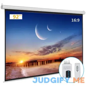 Kshioe Motorized Projector Screen with Remote Control No Wrinkles Without Dents